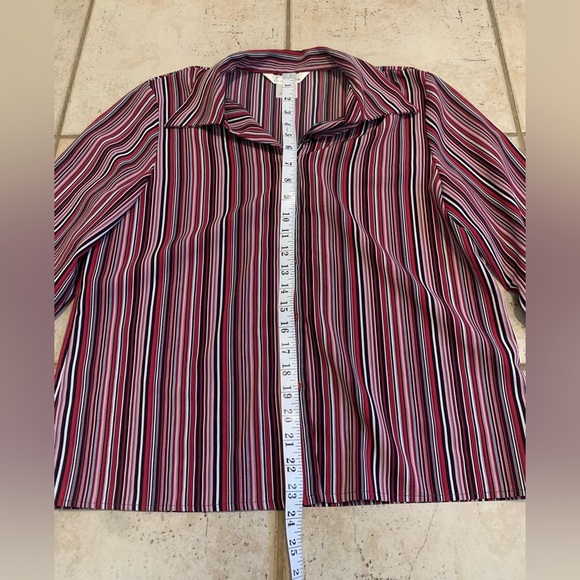 Tradition Red & Black Striped Button-Down Shirt Size 12 - Picture 5 of 5